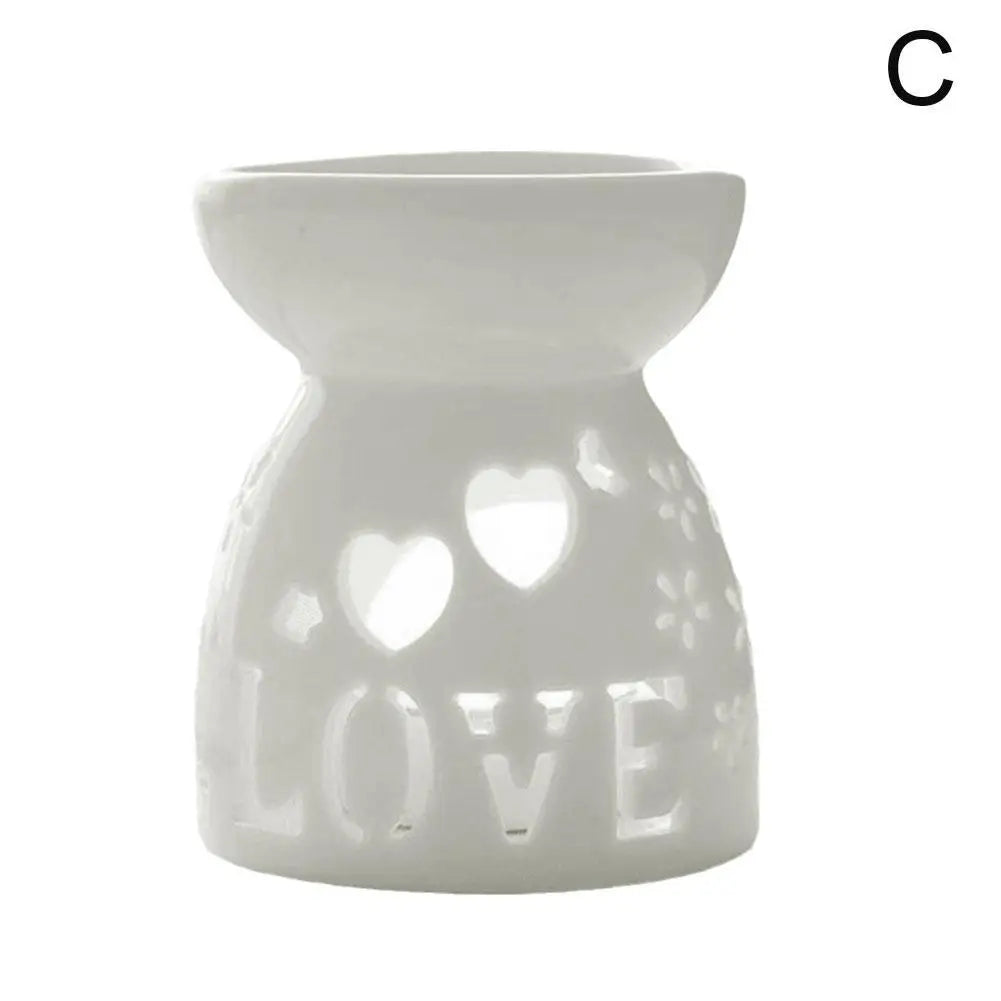 White Ceramic Incense Burner Candle Essential Oil Aromatherapy Diffuser Hollow Heating Stove Middle East Home Decor Ornament