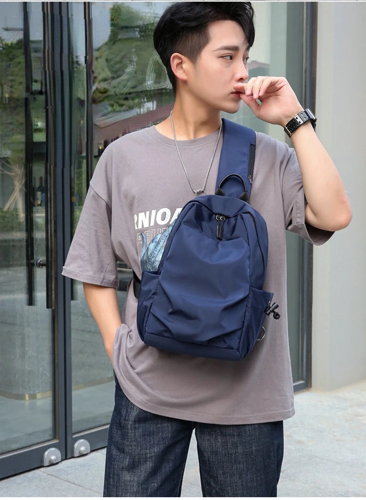 Men's Chest Bag Large Canvas Fashion Male Crossbody Bags Oxford Cloth Designer Man Student Shoulder Sling Casual Sports Phone