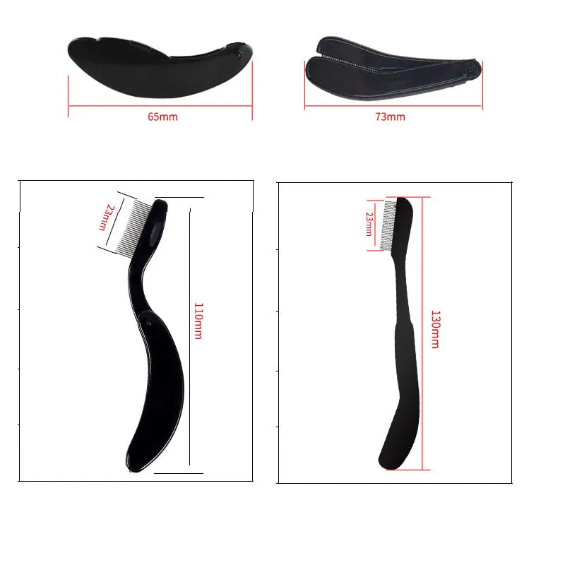 1pc Eyelash Beauty Collapsible Separator Portable Eyelash Brush Comb Mascara Curl Eye Lash Stainless Steel Eyelash Combing Tools