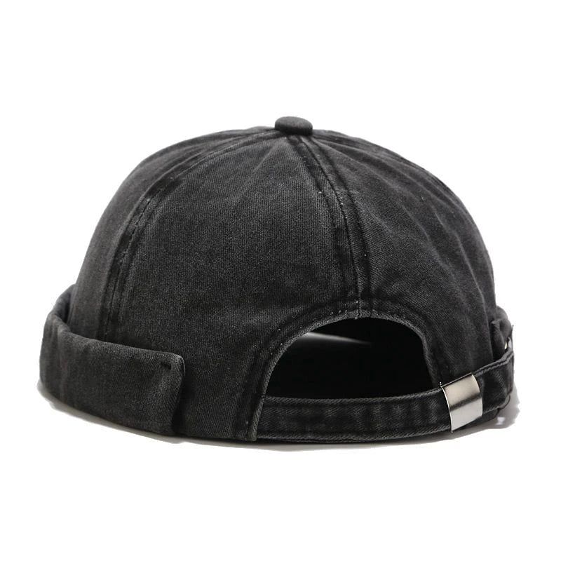 Bocca Washed Docker Beanie Brimless Cap Hat Without Visor Solid Color Retro Vintage Street Style Spring Autumn Outdoor Gorras