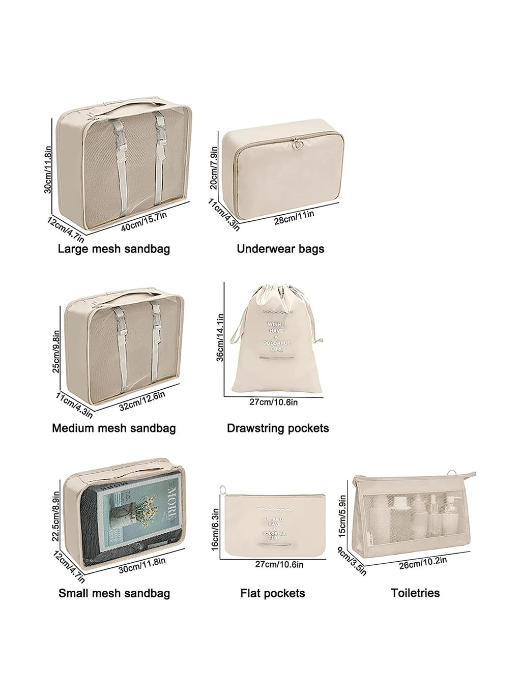 8/9/10 Pcs Set Travel Organizer Storage Bags Suitcase Packing Cubes Set Cases Portable Luggage Clothes Shoe Tidy Pouch Folding