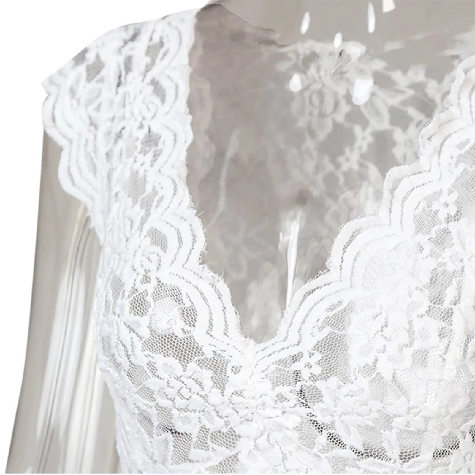 Sexy White Black Lace Shirt Women Deep V Neck See Through Shirts Summer Casual Slim Short Sleeve Bodysuit Clubwear Top For Women