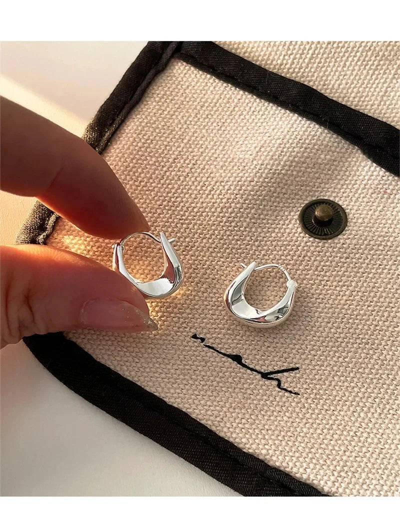 925 Silver Earrings for Women Ear Hoop Versatile Sweet Girl Fashion Jewery New Year Gifts Accessories