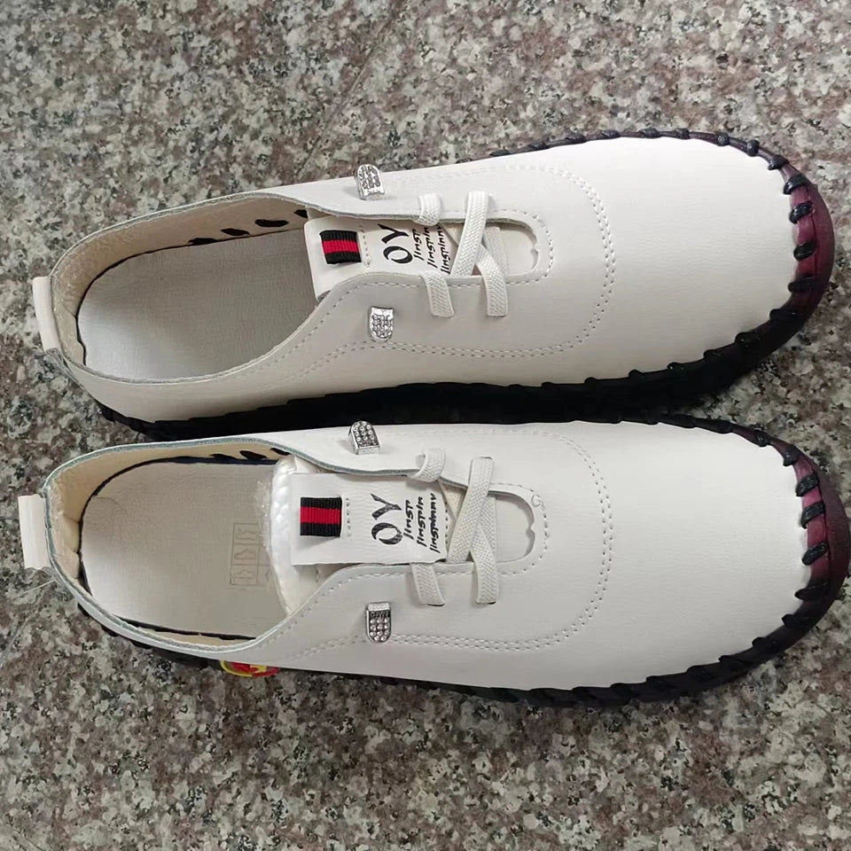Sneakers Women Shoes Loafers Lace Up Leather Flat New Spring Casual comfortable Shoe