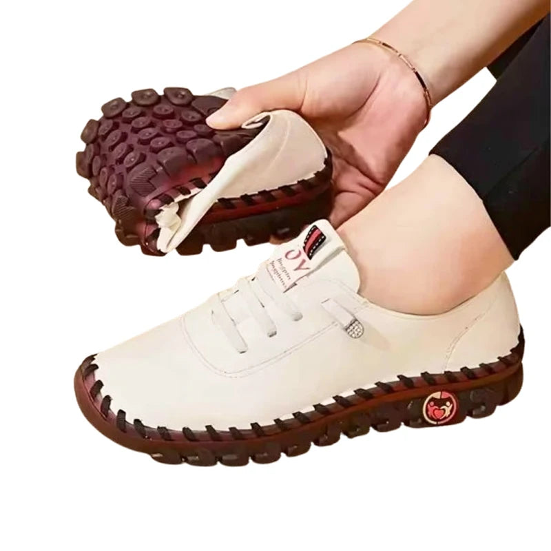 Sneakers Women Shoes Loafers Lace Up Leather Flat New Spring Casual comfortable Shoe
