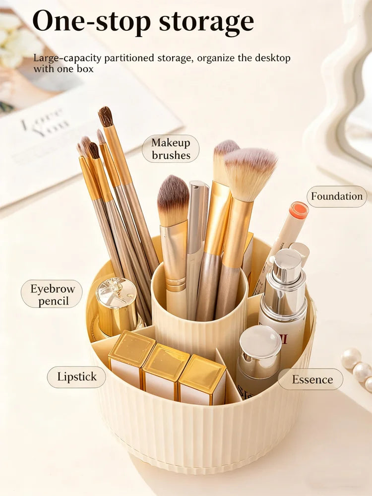 Rotatable Makeup Desktop Cosmetic Storage Box Organizer Large Capacity For Bathroom Portable Lipstick Makeup Brush Pen Holder