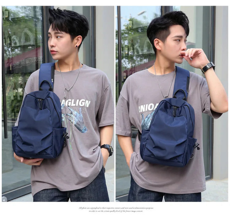 Men's Chest Bag Large Canvas Fashion Male Crossbody Bags Oxford Cloth Designer Man Student Shoulder Sling Casual Sports Phone
