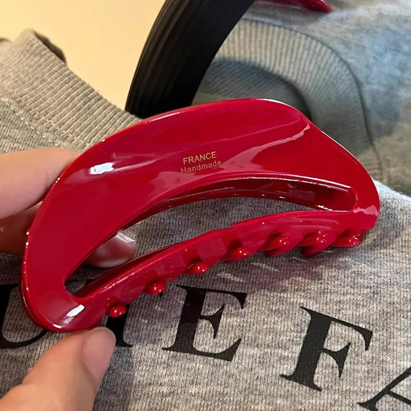 2pcs New high-end New Year red vinegar clip geometric temperament, back of the head hair clip hair accessories