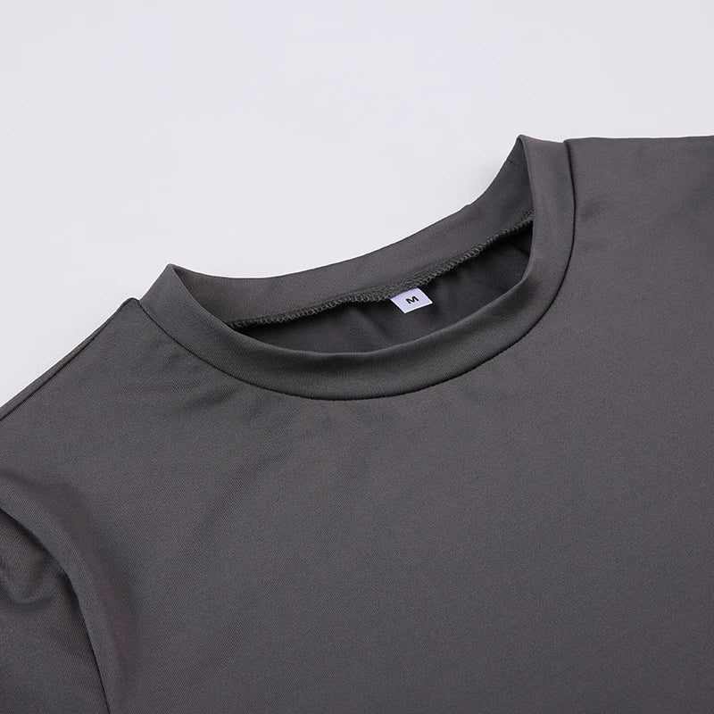 Basic Solid Crop Top Short Sleeve Crewneck Skinny T-shirt Summer Casual Tee for Women Y2K Vintage Top Streetwear