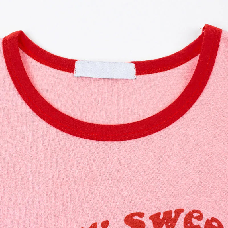 Pink Print Y2k Tank Top Summer Off Shoulder O Neck Sleeveless Fashion 90s Vintage Crop Tops Women Casual Sexy