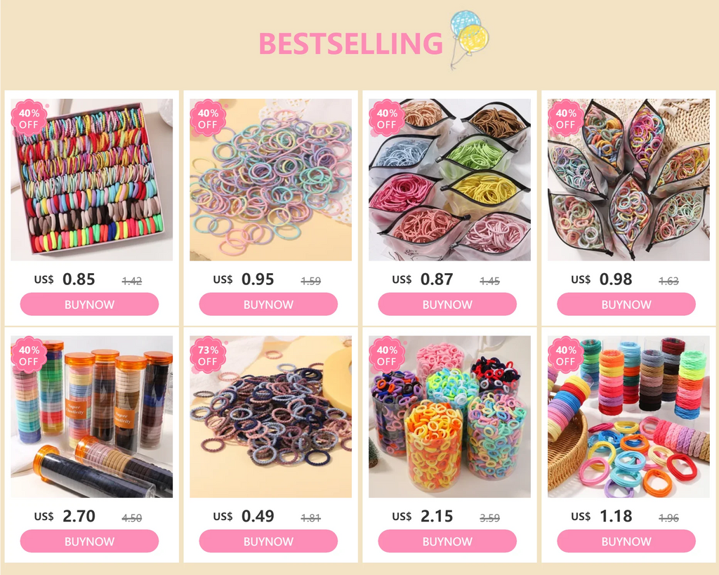 1000 Girls Colourful Disposable Rubber Band Hair Ties Headband Children Ponytail Holder Bands Kids Hair Accessories