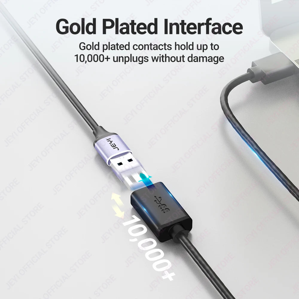 JEYI USB 3.0 GEN1 Extension Cable (Male to Female)-5Gbps High-Speed Data Transfer for Keyboard/Mouse/Flash Drive