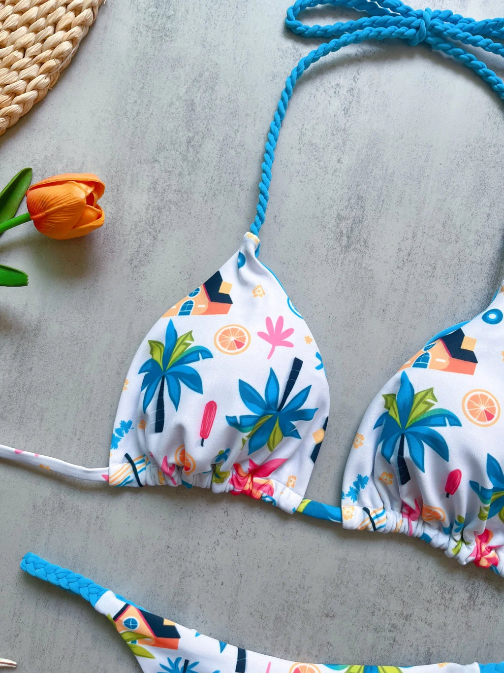 Sexy Triangle Bikini Push Up Brazilian Swimwear Women Printed Bikinis Padded Swimsuit Thong Bathing Suit Maillot De Bain Femme