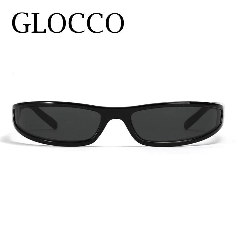 Narrow Rectangle Y2K Sunglasses  Luxury Brand Punk