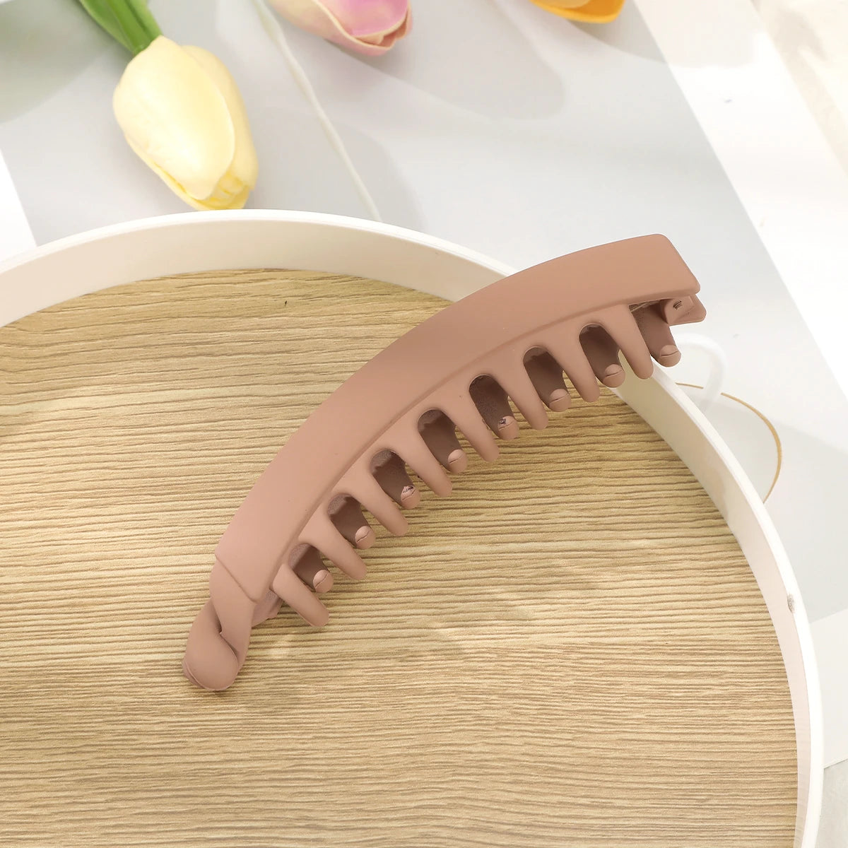 AWAYTR Frosted Hair Clips Solid Color Banana Clip Women's Hair Accessories Fashion Ponytail Barrettes Hair Claws Hairpins