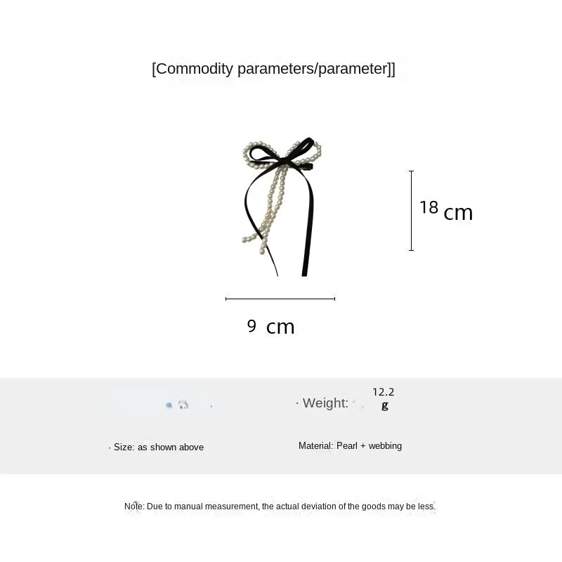 Fairy Spare Ribbon Bowknot Pearl Barrettes Female Back Head New Arrival Girlish Style Side Clip Duckbill Clip
