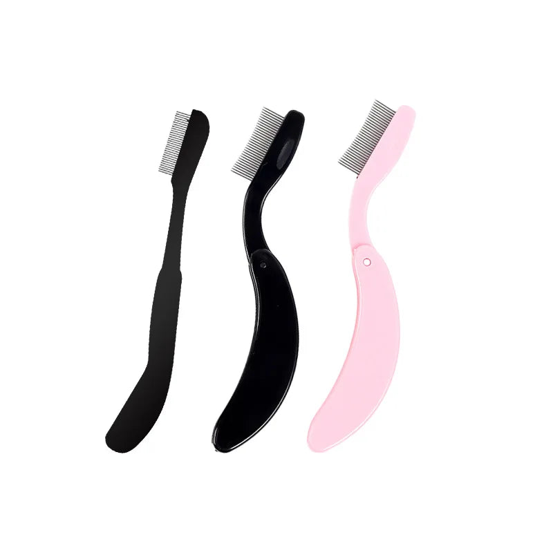 1pc Eyelash Beauty Collapsible Separator Portable Eyelash Brush Comb Mascara Curl Eye Lash Stainless Steel Eyelash Combing Tools
