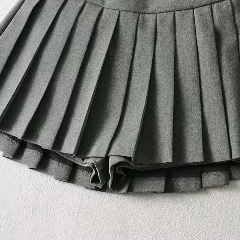 Spice girl pleated skirt female pure color small short skirt summer new mini skirt