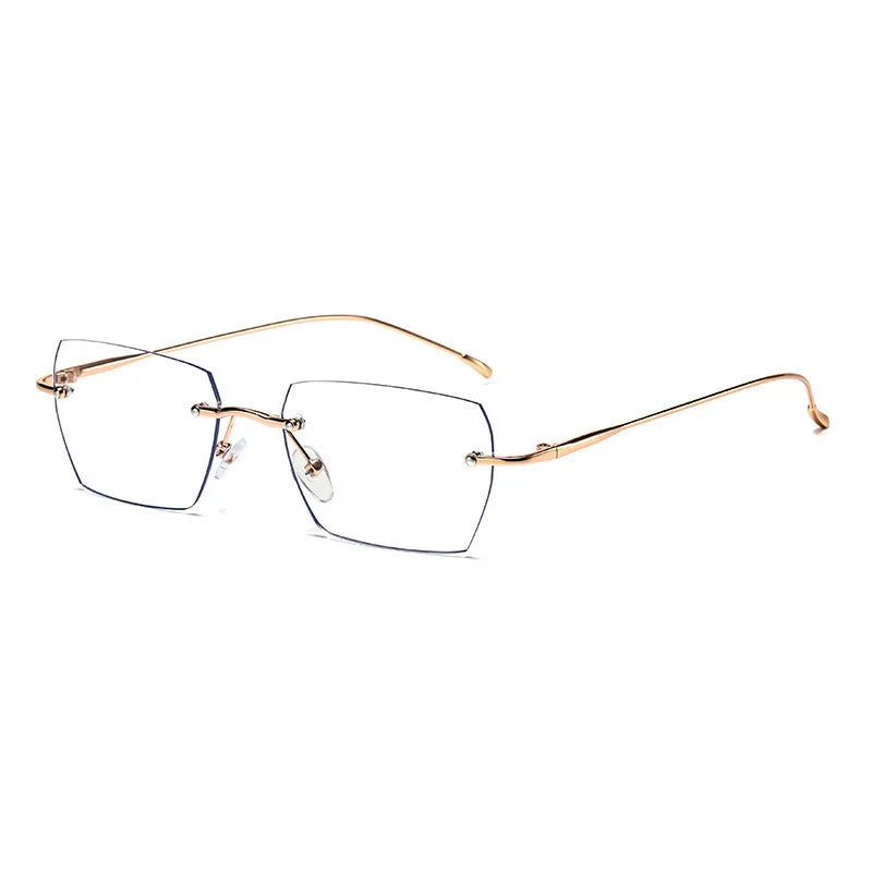 Ultra light Frameless Glasses For Women Myopic Glasses Pure Color Small Square Lens Anti Blue Light Glasses Degree 150-600