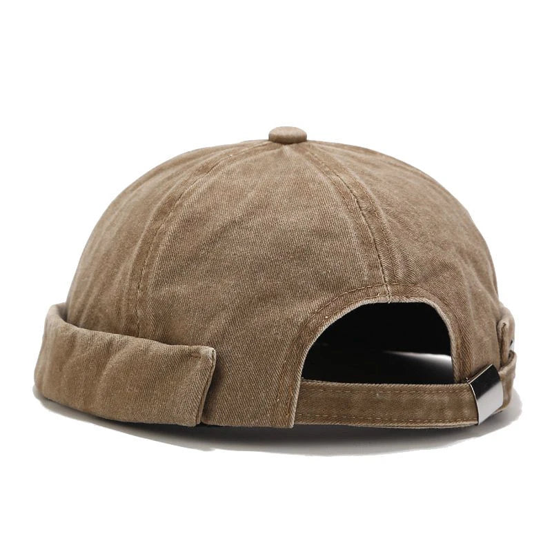 Bocca Washed Docker Beanie Brimless Cap Hat Without Visor Solid Color Retro Vintage Street Style Spring Autumn Outdoor Gorras