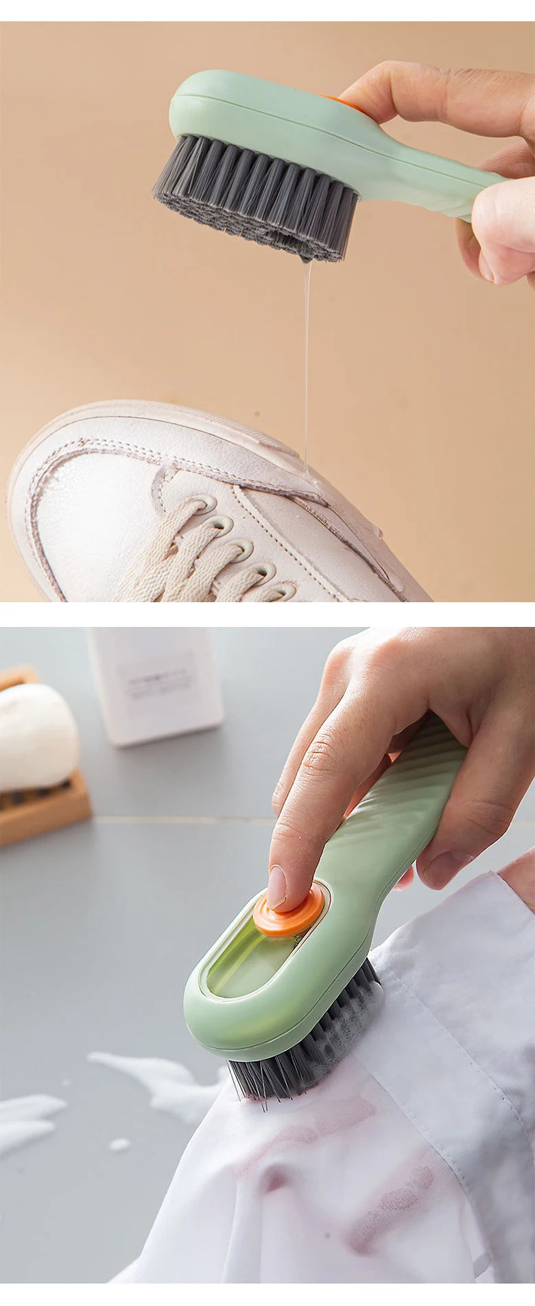 Cleaning Brush Soft Bristled Liquid Shoe Brush Long Handle Brush Clothes Brush Shoe Clothing Board Brush Household Cleaning Tool