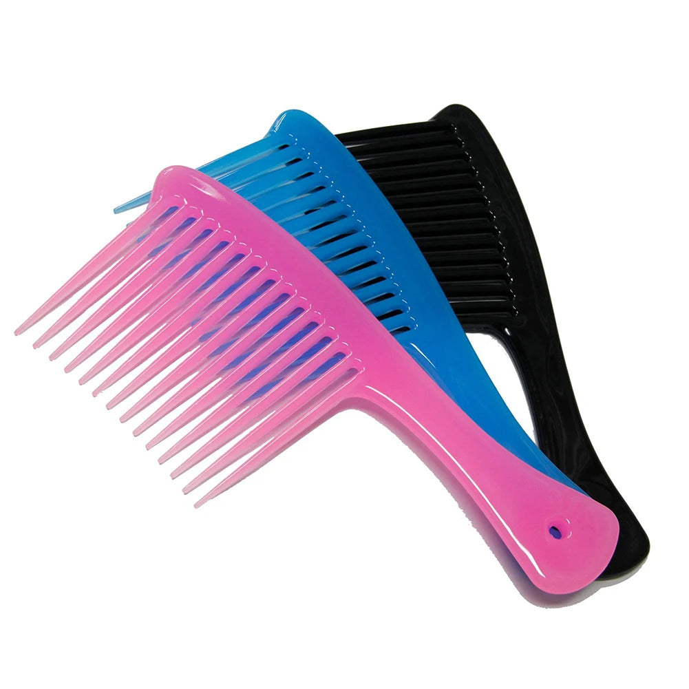 Hair Comb Detangling Reduce Hair Loss Comb Portable Black Wide Tooth Comb Plastic Heat-resistant Brush Hair Styling Tool