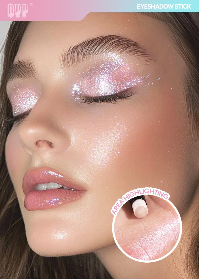 4-piece Water-glow Eyeshadow Stick Set, with Shimmering and Fine Glitter Effect, and Does Not Easily Smudge The Makeup.