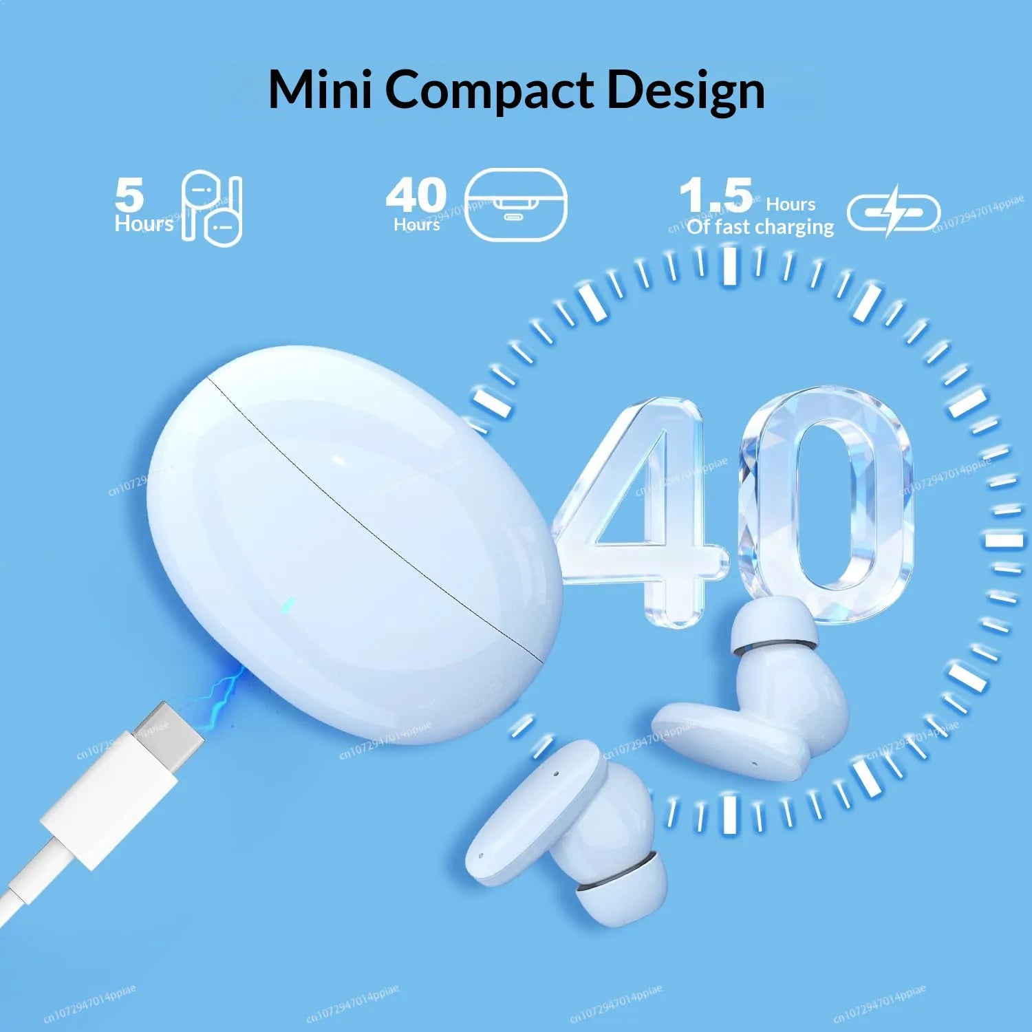 Wireless Bluetooth TWS Earphones Headphones Display Touch Control Earbuds Video for Air Pods Mini Outdoor Sports Headset