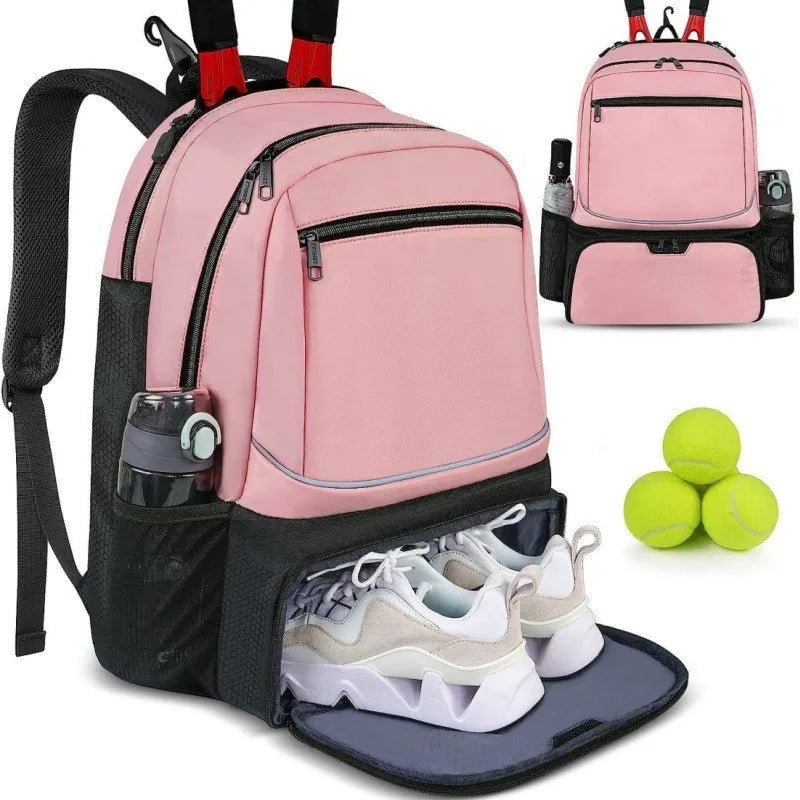 Backpack New fashionable casual sports tennis bag tennis backpack for men and women with insulated pockets and ventilation layer