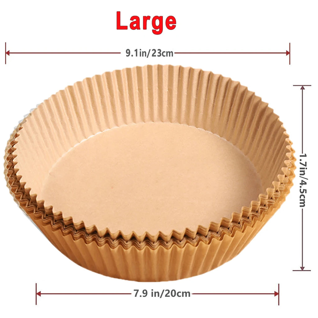 50pcs Air Fryer Disposable Paper Non-Stick Airfryer Baking Papers Round Air-Fryer Paper Liners Paper Kitchen Accessories
