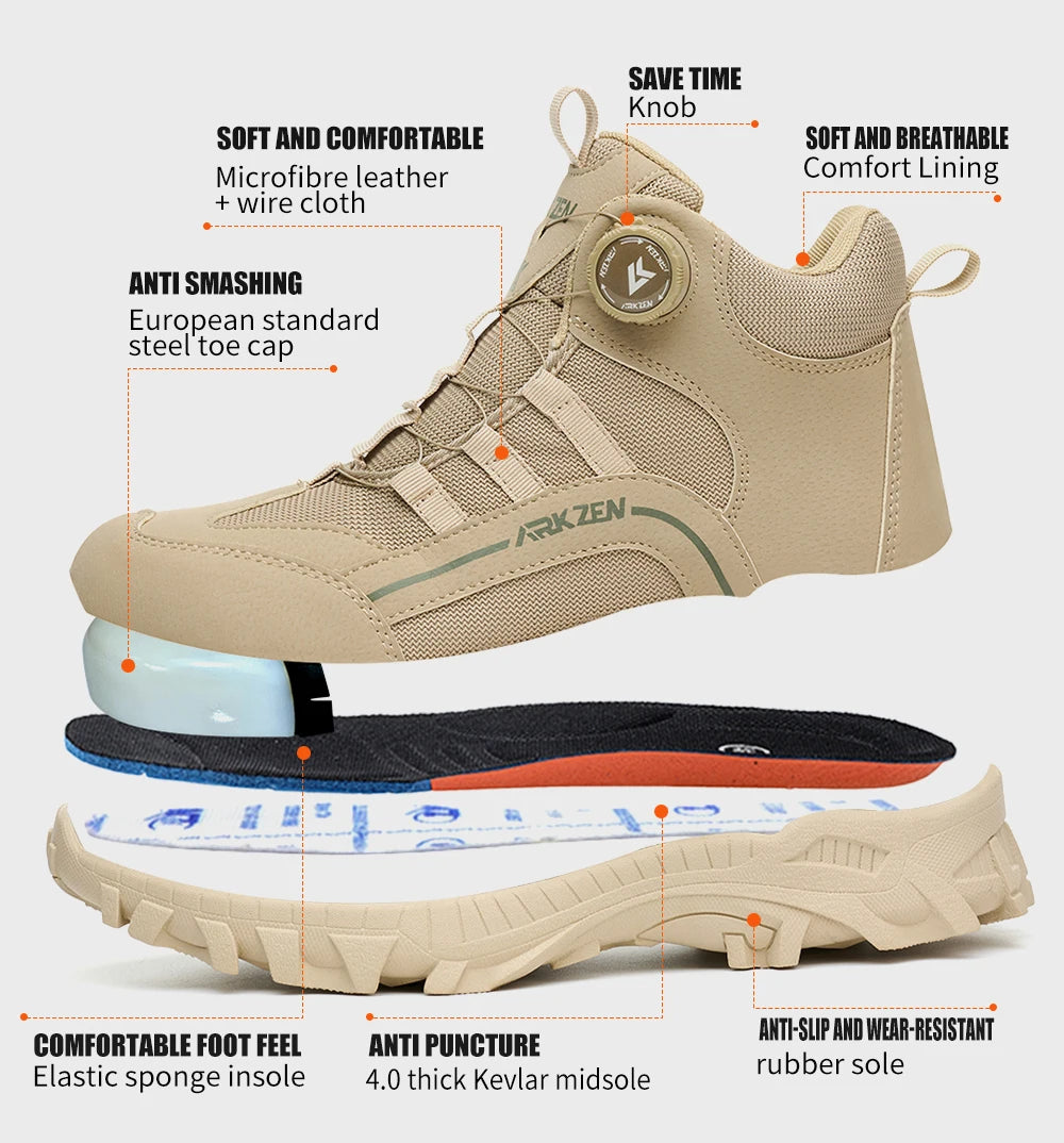2026 Comfortable Lightweight Safe Boots Breathable Work Shoes For All Seasons High-Top Protective Boots