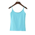 Women's Solid Color Spahetti Straps Sleeveless Slim Camisole Summer Wear Outside Female Short Tops Vests