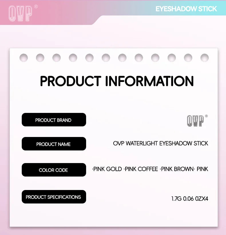 4-piece Water-glow Eyeshadow Stick Set, with Shimmering and Fine Glitter Effect, and Does Not Easily Smudge The Makeup.