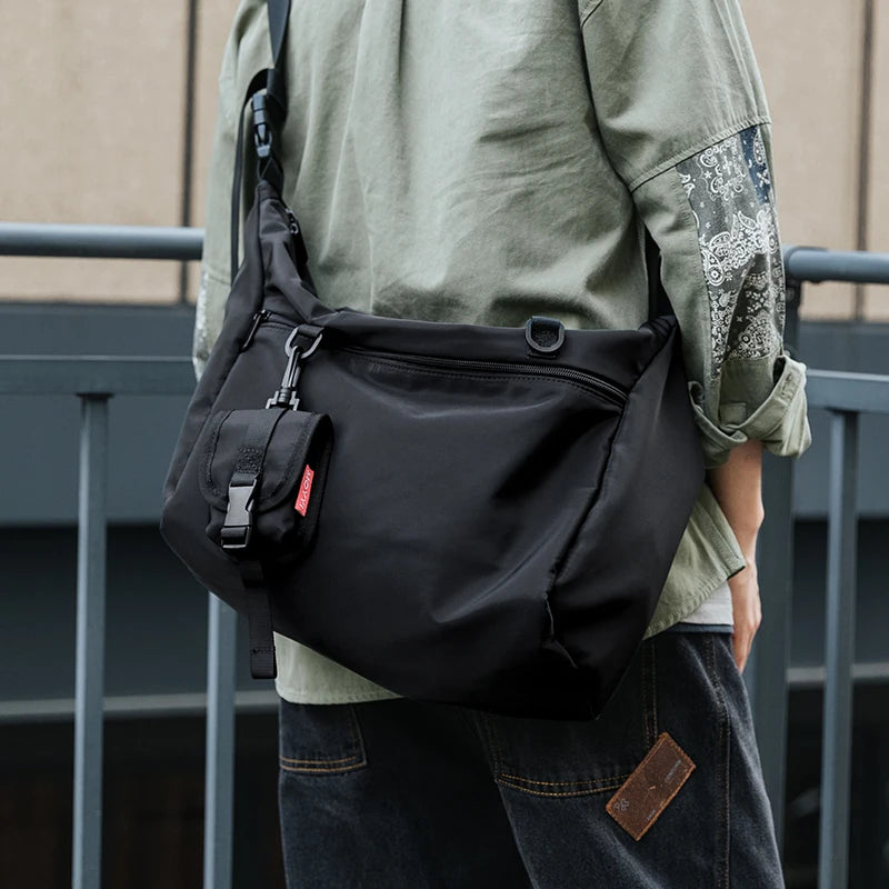 MOYYI INS Korean Style Men Messenger Bags Women Travel Casual Large Hobo Bag Waterproof Nylon Laptop Crossbody Shoulder Bag