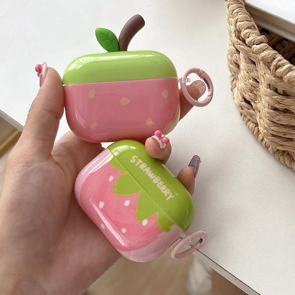 Simple Chic Watermelon Strawberry Tomato Fruit Pattern Cover For AirPods 1 2 3 4 Pro Pro2 Protective Earphone Case For AirPods 4