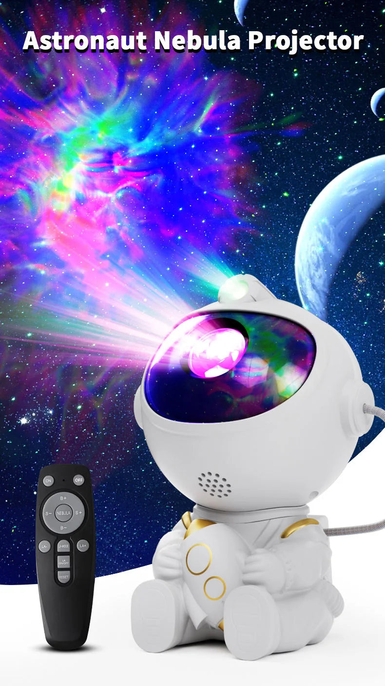 LED Star Galaxies Projector Night Light Astronaut Starry Sky Bedroom Room Decor Children's Gift - LED Atmosphere Creating Lamp