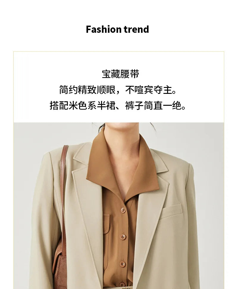 Ladies' vintage square-buckle leather belt; versatile dress belt for women; simple waist belt for women's suits; vintage