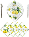 2Pcs Lemon Green Leaf Painting Cloth Napkins Wedding Decoration Washable Reusable Table Napkins for Holiday Party Table Decor