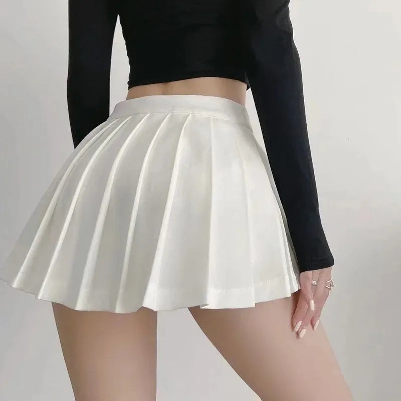 Spice girl pleated skirt female pure color small short skirt summer new mini skirt