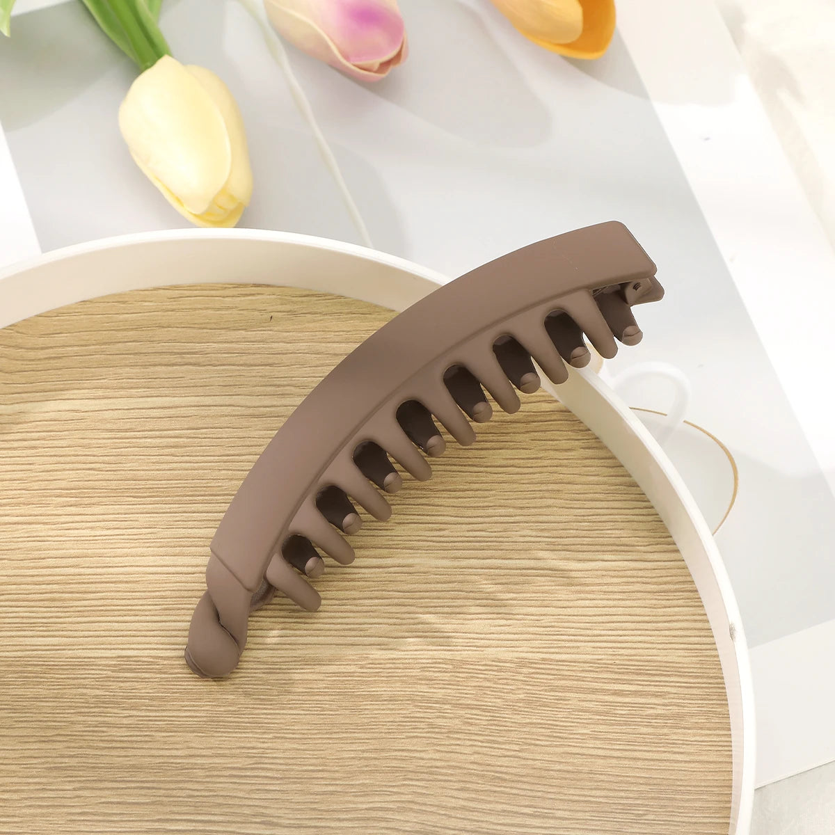AWAYTR Frosted Hair Clips Solid Color Banana Clip Women's Hair Accessories Fashion Ponytail Barrettes Hair Claws Hairpins