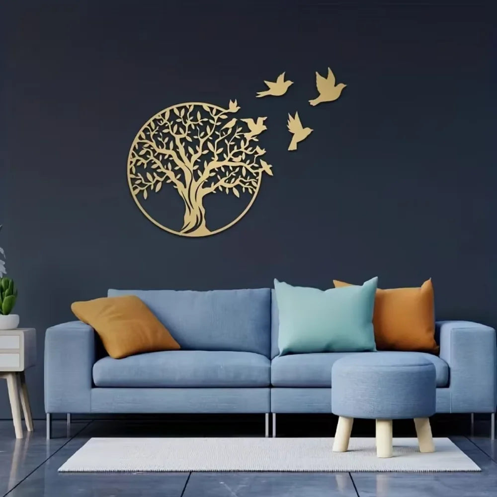 HelloYoung Metal Crafts Wall Decoration Art Tree Of Life Outdoor Courtyard Decoration Logo Anniversary Wall Gift and Home Decor