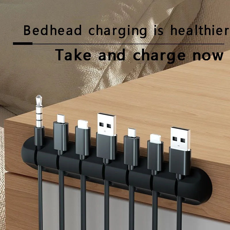 7-hole Data Cable Organizer, Desktop Charging Cable Storage Protector, Mouse Cable, Headphone Winding Device, Fixing Clipp
