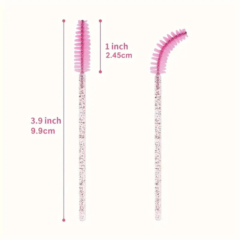 100pc Convenient Crystal Eyelash and Brow Brush Disposable Eyelash Comb for Mascara Application Eyelash Extension Makeup Tools