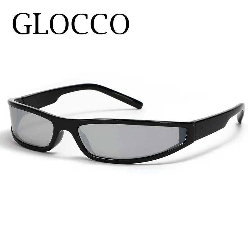 Narrow Rectangle Y2K Sunglasses  Luxury Brand Punk
