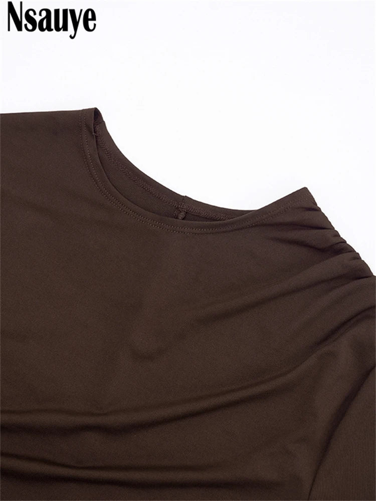 Nsauye New Fashion Women Short Wrap High Waisted Mini Winter Dress Outfits Sexy Night Club Party Evening Long Sleeve Dress