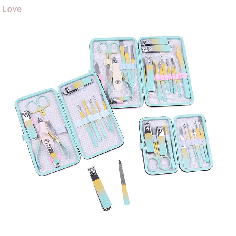 10Pcs Nail Clippers Set Manicure Pedicure Kit Stainless Steel Pedicure Clipper Tools With Grooming Travel With Case