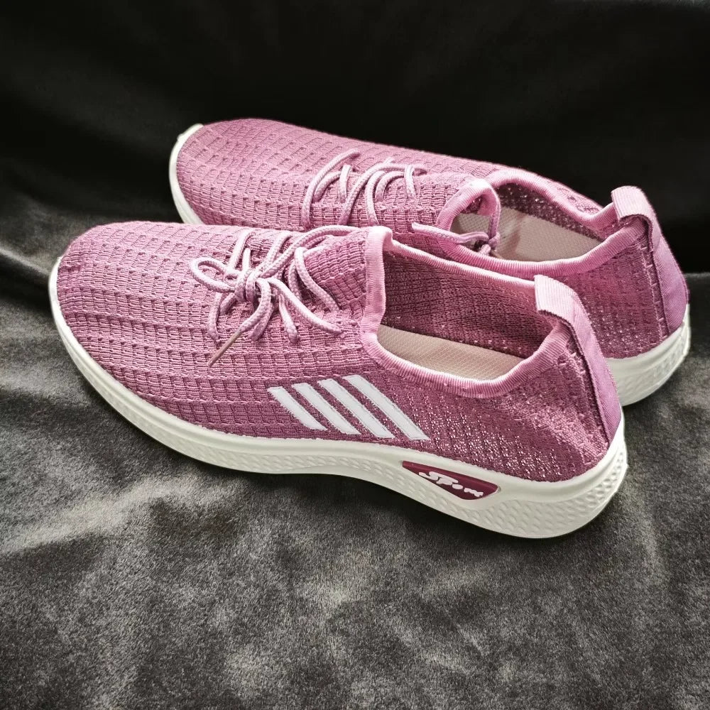 New Trendy Women's Mesh Low-Top Running Sneakers with Air Mesh for Spring and Summer Women Flat Shoes