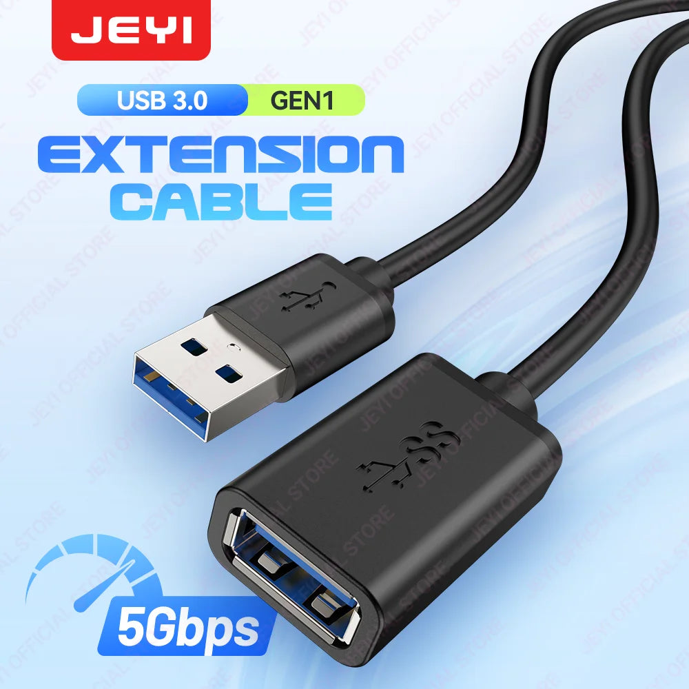 JEYI USB 3.0 GEN1 Extension Cable (Male to Female)-5Gbps High-Speed Data Transfer for Keyboard/Mouse/Flash Drive