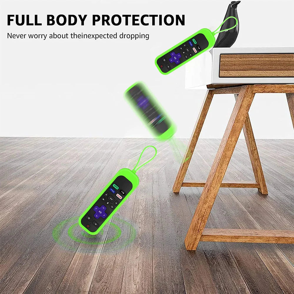 Luminous Silicone Remote Control Protective Case With Rope TV Remote Control Cover For TCL Hisense Roku TV Remote Control Cover