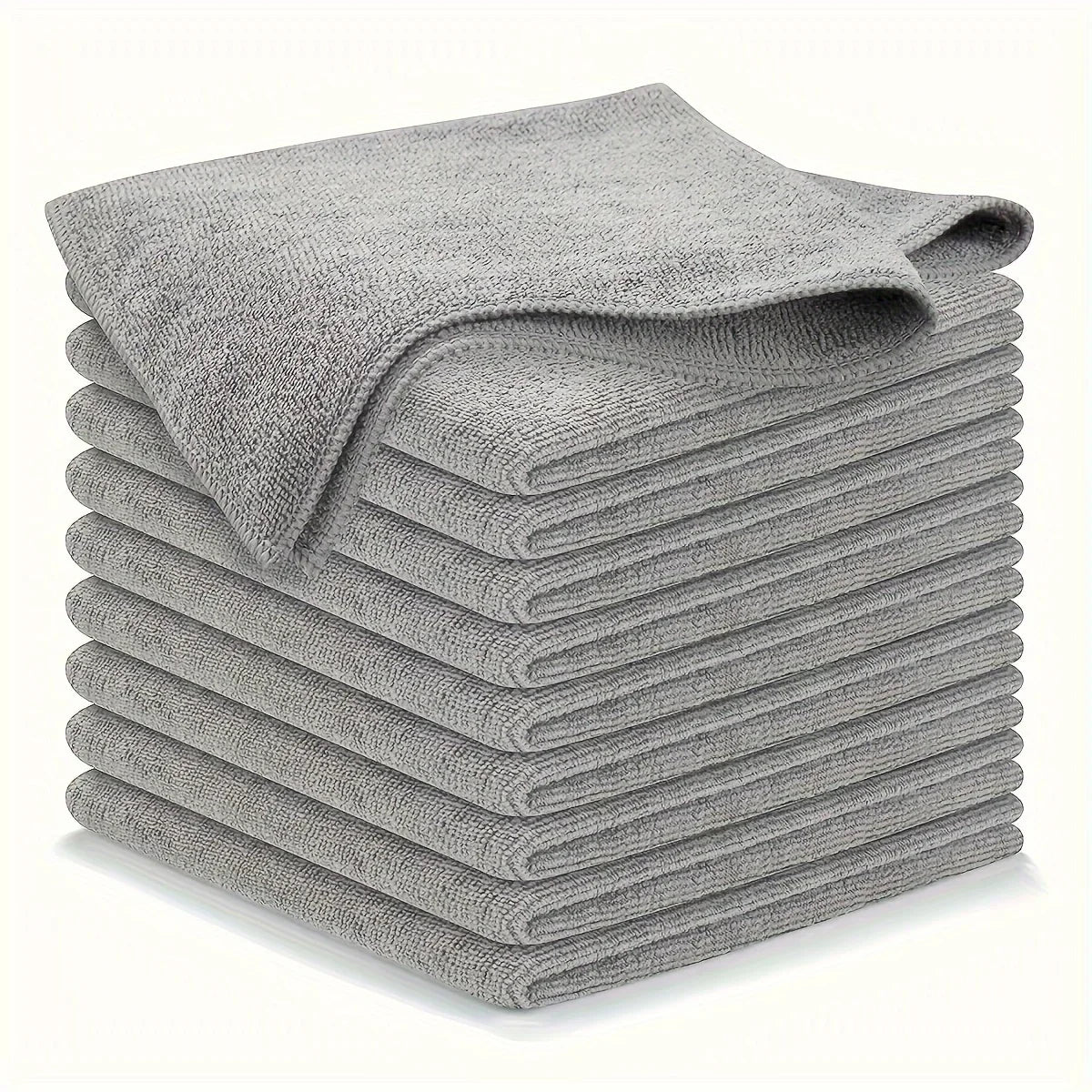 10 Kitchen Towel, Ultra-fine Fiber Light Gray Cleaning Cloth Set, Absorbent, Soft And Stain-removing Cloth